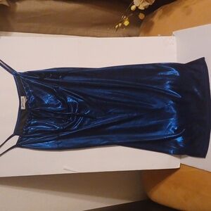 Jane Bear-  blue metallic dress size medium